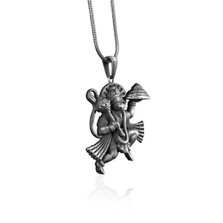 Handmade Hanuman JI Pendant Men Necklace, 925 Sterling Silver Handmade Idol Pendant, Men's Pendant, Indian Hindus god Jewelry, Diety Pendant