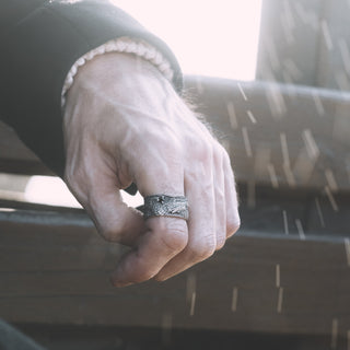 Japanese Dragon Silver Mythology Ring, 925 Sterling Silver Biker Ring, Stackable Ring, Handmade Jewelry, Engraved Ring, Best Man Gift