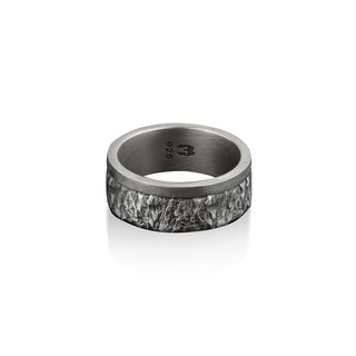 Rock Surface 925 Silver Tungsten Ring, Sterling Silver Men Wedding Ring, Engagement Band, Men Wedding Jewelry, Tungsten Band, Groomsmen Gift