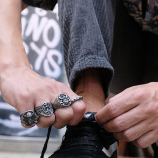 Viking Warrior Handmade Sterling Silver Men Biker Signet Ring, Norse Mythology Gothic Ring, Viking with Axe Silver Men Jewelry, Ring for men