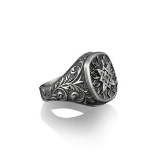 Alatyr The Sacred Stone Signet Ring, Slavic Mythology, Sterling Silver Mens Rings, Mythology Lover Gift, Pinky Rings for Women, Small Gifts