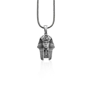 Pharaoh Ancient Egpyt Handmade Silver Necklace, Pharaoh Silver Men's Jewelry, Tutankhamun Sterling Silver Pendant, Egyptian Mythology Gift