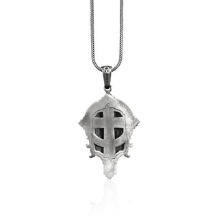 Lion Cross Necklace for Men in Sterling Silver, Roaring Lion on Cross Pendant, Engraved Lion Necklace, Gift for him, Gift for men, Leo Gift