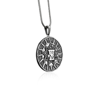 Silver Slavic Virgin Hall Amulet Pendant, Slavic amulet HALL of the VIRGIN Welded Circle, Religious Mystical Jewelry, Round Medal Necklace