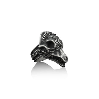 Morior Invictus Handmade Sterling Silver Men Ring, Silver Skull Biker Ring, Morior Invictus Silver Jewelry, Skull Gothic Ring, Ring for Men