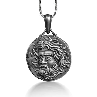 Panticapaeum Greek Coin Necklace For Mythology Lover, Antique Coin Pendant For Men, Ancient Coin Necklace in Silver, Historical Jewelry