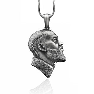 Nipsey Hussle Handmade Sterling Silver Men Charm Necklace, Hip Hop Silver Men Jewelry, Nipsey Hussle Pendant, Memorial Gift, Hip Hop Gift