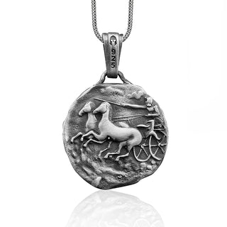 Janus Ancient Roman God Handmade Silver Necklace, Tetradrachm Coin Silver Men Jewelry, Janus Sterling Silver Pendant, Ancient Greece Gift