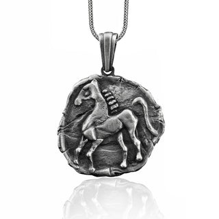 Alexander the Great Tetradrachm Handmade Sterling Silver Men Charm Necklace, Ancient Greek Coinage Jewelry, Alexander the Great Pendant