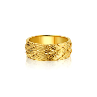Solid Gold Dragon Celtic Red Dragon Scale Wedding Band Ring, Dragon Skin Textured 14K Gold Ring, Handmade Dragon Skin Scales Motif Gold Ring