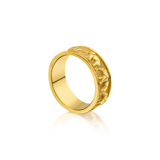 The Elephant deity Ganesha Solid Gold Mens Ring, 14K Yellow Gold Elephant Ring, Handmade 18K Solid Gold Good Luck Wisdom Mens Ring