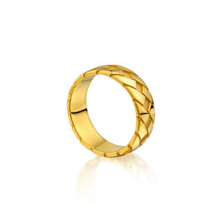 Geometric Wheel of Life Pattern Mens Wedding Band, Handmade 14K Solid Gold Mens Ring, Handmade Dainty Gentlemen Gold Ring, Christmas Gift
