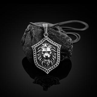 Wild Lion Men Necklace, Lion Head Pendant, Silver African Pendant, Silver Chain Lion Men Pendant, Oxidized Silver Lion Necklace, Lion Gift