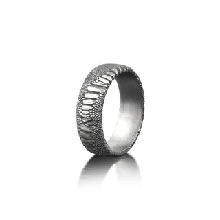 Snake Skin Unique Mens Ring in Silver, Serpent Skin Promise Ring For Him in Oxidized Silver, Gothic Ring For Boyfriend, Goth Engagement Ring