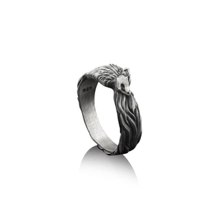 Fox Unique Design Handmade Sterling Silver Men Band Ring, Fox Silver Jewelry, Fox Silver Band, Animal Ring, Minimalist Ring, Gift For Men