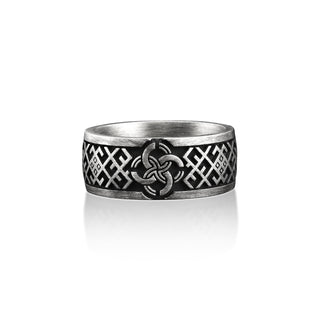 The Triskelion Celtic Band Ring For Men in Sterling Silver, Celtic Men Wedding Ring, Stackable Biker Ring, Mythology Ring, Anniversary Gift