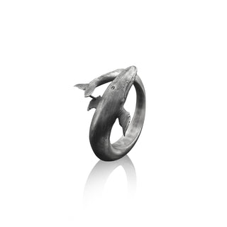 Blue Whale Handmade Sterling Silver Men Signet Ring, Ocean Animal Men Jewelry, Animal Ring, Minimalist Ring, Sympathy Gift, Ring For Men