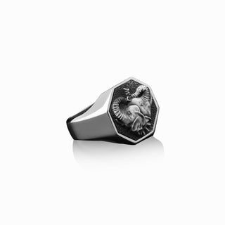 Elephant Signet Silver Men Ring, Handmade Sterling Silver Elephant Mens Ring, African Men Jewelry, Gold Plated 925 Silver Men Boho Gift Ring