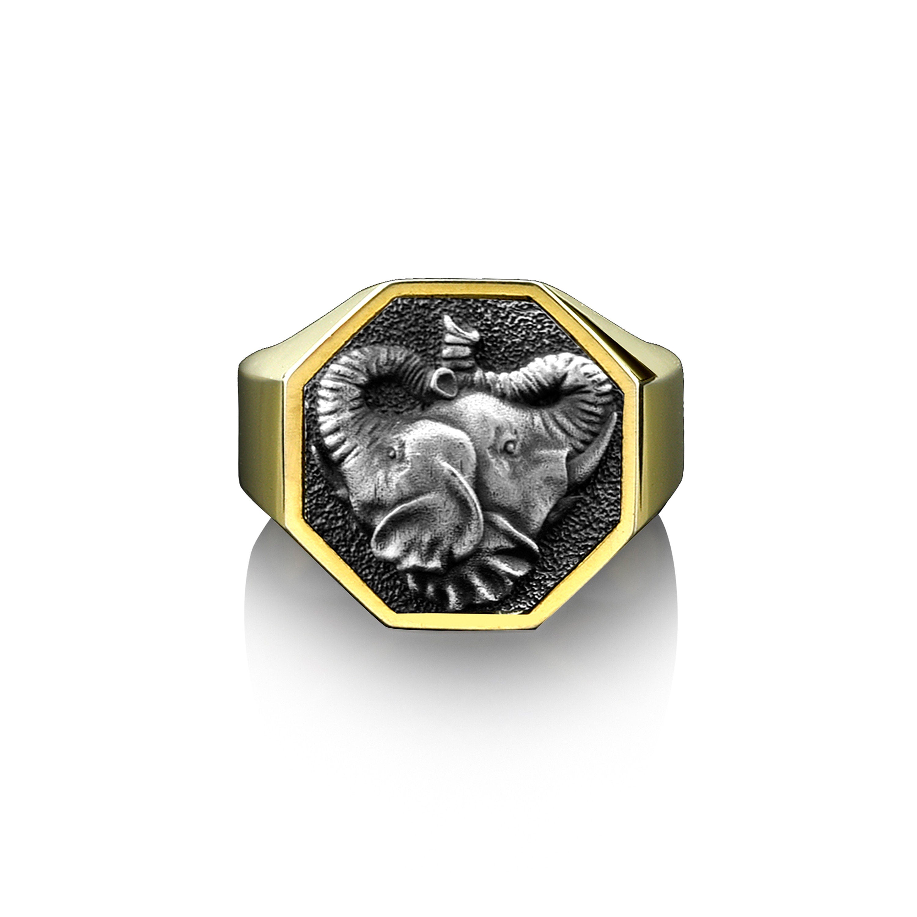 Elephant signet sale ring