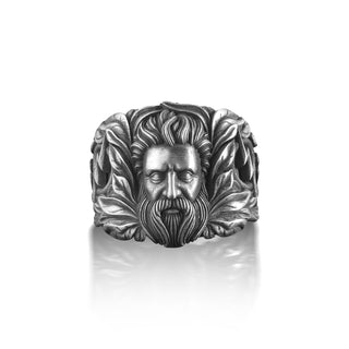 Zeus God and lightning Signet Ring for Men, Greek Sky God Ring in Sterling Silver, Fantasy Ring, Ancient Mythology Ring, Gift Ring for Men