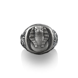 Horus The Falcon-Headed Ancient Egyptian God, Square Signet Ring, Mythology Lover Gift, Pinky Signet Rings for Women, Mens Ring, God Ra Ring