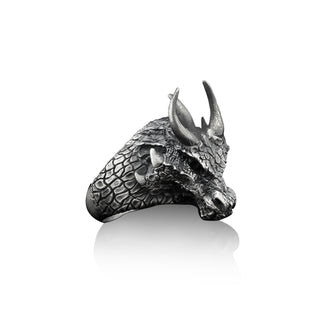 Dragon Handmade Silver Ring, 3D Dragon Head Silver Men Jewelry, Dragon Head Sterling Silver Men Ring, 3D Dragon Head Gift, Mythology Gift