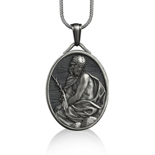 Unique jesus pendant necklace in sterling silver, Personalized necklace for catholic, Religious necklace for christian
