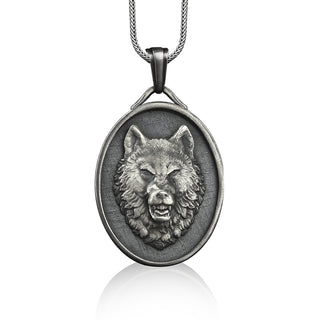 Handmade fox pendant necklace in silver, Personalized animal lover necklace for best friend, Engraved necklace for men
