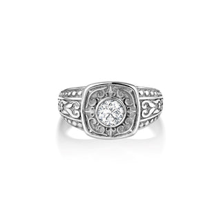 Cubic zircon ring for men in 925 silver, White quartz emerald stone ring for men, Cool mens gemstobe ring for statement, Mens gift ring