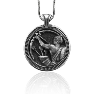 Sagittarius Handmade Sterling Silver Men Charm Necklace, Sagittarius Zodiac Sign Men Jewelry, Horoscope Necklace, Sagittarius Birthday Gift