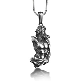 God of the kings zeus pendant necklace for men in silver, Ancient greek mythology necklace for husband, Jupiter necklace