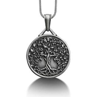 Celtic Tree Of Life Engraved Necklace, 925 Sterling Silver Celtic Jewelry, Yggdrasil Necklace, Customizable Necklace, Personalized Gift
