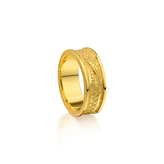 Nordic Battle Bear Solid Gold Mens Wedding Band, 14K Solid Gold Nordic Roaring Bears Mens Ring, Engraved Animal Custom Engagement Ring
