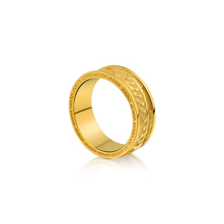 Nordic Battle Bear Solid Gold Mens Wedding Band, 14K Solid Gold Nordic Roaring Bears Mens Ring, Engraved Animal Custom Engagement Ring